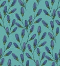 Flower seamless pattern with bluebells.