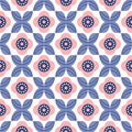 Flower seamless pattern. Colorful retro flower background for fabric and wrapping design Royalty Free Stock Photo