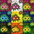 Flower seamless pattern - nine variants.