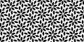 Flower seamless pattern. Repeating geometric leaf. Black floral on white background. Repeated abstract simple for design spring pr Royalty Free Stock Photo