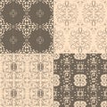 Flower seamless pattern set, floral vector designed. Royalty Free Stock Photo