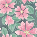 Flower seamless summer pattern. Floral garden tile background. Holiday stylish wallpaper with flowers