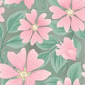 Flower seamless summer pattern. Floral garden tile background. Holiday stylish wallpaper with flowers Royalty Free Stock Photo