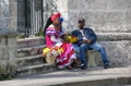 Flower seller in Havan, Cuba Royalty Free Stock Photo