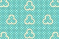 Flower shape on aqua green pattern with dots. Royalty Free Stock Photo