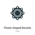 Flower shaped biscuits vector icon on white background. Flat vector flower shaped biscuits icon symbol sign from modern food