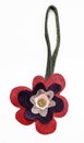 Flower shaped handmade leather keychain