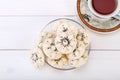 Flower Shaped Persian Sweet Rice Cookies Naan Berenji with Pop Royalty Free Stock Photo