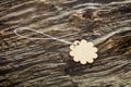 Flower shaped wooden tag