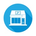 flower shop building flat icon with long shadow Royalty Free Stock Photo