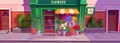 Flower shop facade in city street Royalty Free Stock Photo