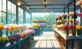 flower shop. glassed flower shop