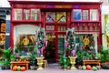 Flower shop in a historic building in Amsterdam, Netherlands