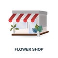 Flower Shop icon. 3d illustration from small business collection. Creative Flower Shop 3d icon for web design, templates Royalty Free Stock Photo