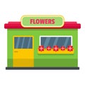 Flower shop icon, flat style Royalty Free Stock Photo