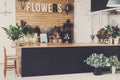 Flower shop interior, small business of floral design studio Royalty Free Stock Photo