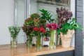 Flower shop interior, small business of floral design studio Royalty Free Stock Photo