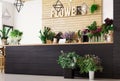 Flower shop interior, small business of floral design studio Royalty Free Stock Photo