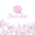 Flower shop logo Royalty Free Stock Photo