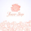 Flower shop logo Royalty Free Stock Photo