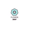 Flower shop logo. Vector illustration.
