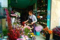 Shenzhen, China: the flower shop landscape of young women