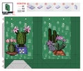 Flower shop package texture. cactus template new