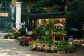 Flower shop on the street of the town of venice, ital y - nov, 2021 Royalty Free Stock Photo