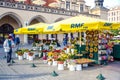 Flower shop at the Town Square of Krakow, Poland Royalty Free Stock Photo