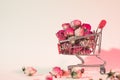 Flower shopping floristry full push cart roses