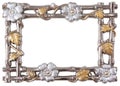 Flower silver and gold frame