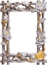 Flower silver and gold frame