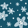 Flower simple minimalistic seamless pattern