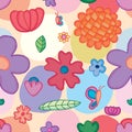 Flower small big butterfly seamless pattern Royalty Free Stock Photo