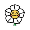 flower smile character color icon vector illustration