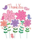 Flower smile happy bird thank you Royalty Free Stock Photo