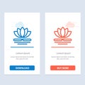 Flower, Spa, Massage, Chinese  Blue and Red Download and Buy Now web Widget Card Template Royalty Free Stock Photo