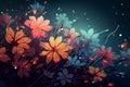flower nature bloom blossom floral spring plant leaf closeup background beautiful. Generative AI.