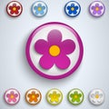 Flower Spring Button Sticker Icon Royalty Free Stock Photo