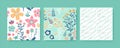 Flower spring hand drawn seamless pattern set Royalty Free Stock Photo