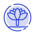 Flower, Spring Flower, Tulip Blue Dotted Line Line Icon