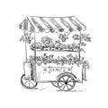 Flower stall, Florist cart.