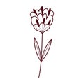 Flower stem nature botany isolated icon white background line style