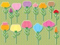 Flower Stem Set Sticker Royalty Free Stock Photo