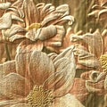 Flower stone relief background