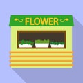 Flower street shop icon, flat style Royalty Free Stock Photo
