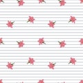 flower stripes seamless vector pattern Royalty Free Stock Photo