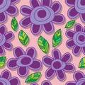 Flower style snail seamless pattern