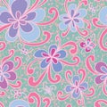 Flower style swirl seamless pattern Royalty Free Stock Photo