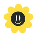 Flower or sun character, sunflower with smile